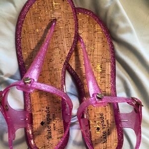 Kate Spade Pink Glitter Jelly Sandals 💕